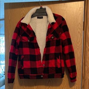 Love Tree Red and Black Checkered Jacket